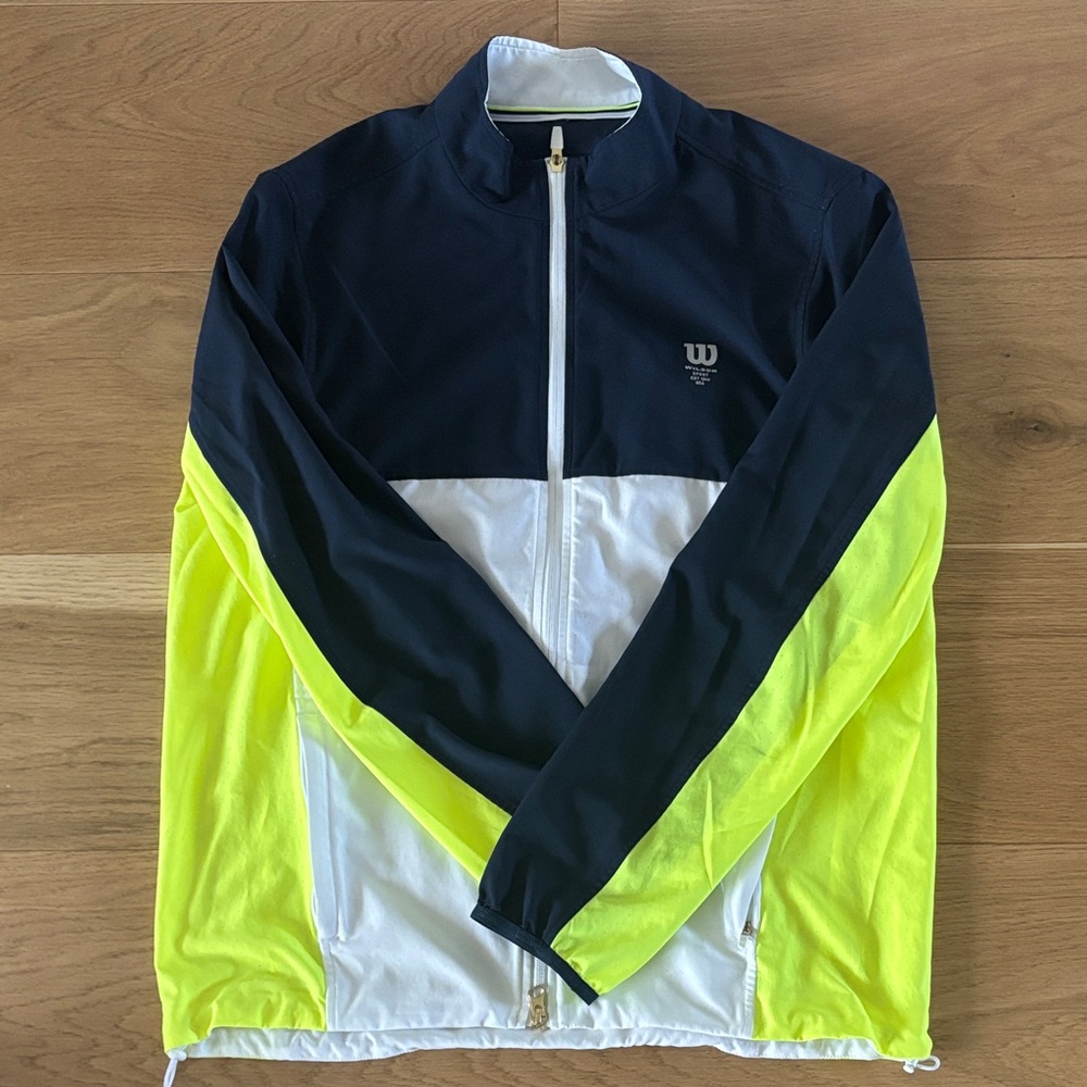 Wilson Men's Navy and Neon Yellow Windbreaker